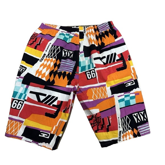 Hobie Shorts Mens Size Large Colorful Prints 80s Cargo Vtg - Picture 2 of 14